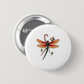 Candy Cane Dragonfly Button (Vorne & Hinten)