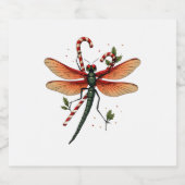 Candy Cane Dragonfly Schaumweinetikett (Einzelnes Label)