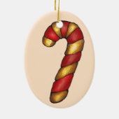 Candy Cane Drehung Peppermint Weihnachtskeks Keramik Ornament (Hinten)