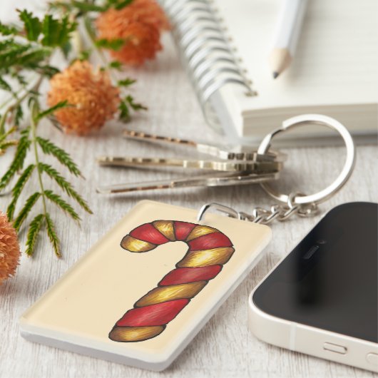 Candy Cane Drehung Weihnachtsgebäck Schlüsselanhänger (Vorderseite rechts)