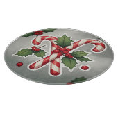 Candy Cane Duo With Holly And Berries Schneidebrett (Ecke)