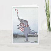 Candy Cane Elephant Karte (Vorderseite)