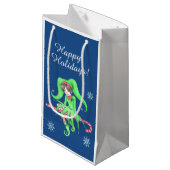 Candy Cane Elf Gift Bag Kleine Geschenktüte (Vorderseite Schrägansicht)