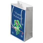 Candy Cane Elf Gift Bag Kleine Geschenktüte (Rückseite Schrägansicht)