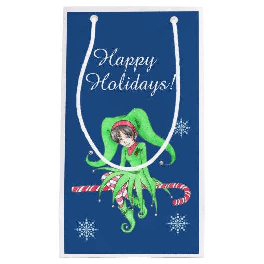 Candy Cane Elf Gift Bag Kleine Geschenktüte (Vorderseite)