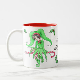 Candy Cane Elf Holiday Tasse