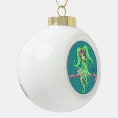 Candy Cane Elf Keramik Kugel-Ornament (Links)