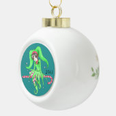 Candy Cane Elf Keramik Kugel-Ornament (Rechts)