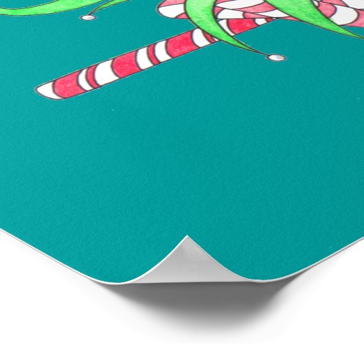 Candy Cane Elf Poster (Ecke)