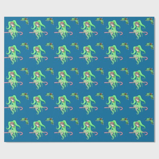 Candy Cane Elf Wrapping Paper Geschenkpapier (Flach)