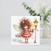 Candy Cane Fairy Holiday Card (Stehend Vorderseite)