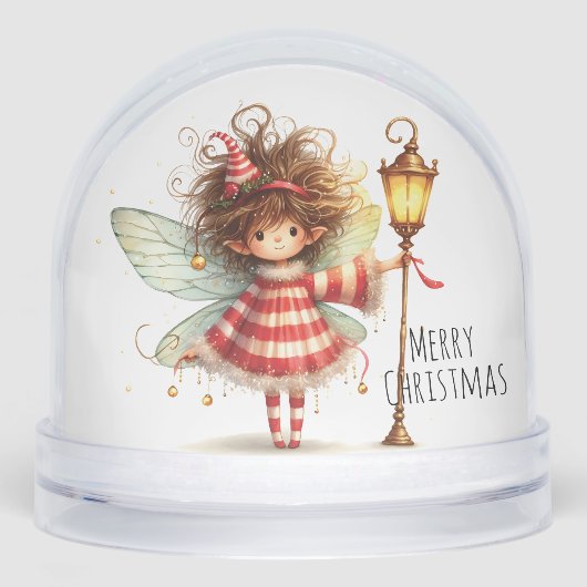 Candy Cane Fairy Holiday Card Schneekugeln (Vorderseite)