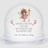 Candy Cane Fairy Holiday Card Schneekugeln (Rückseite)