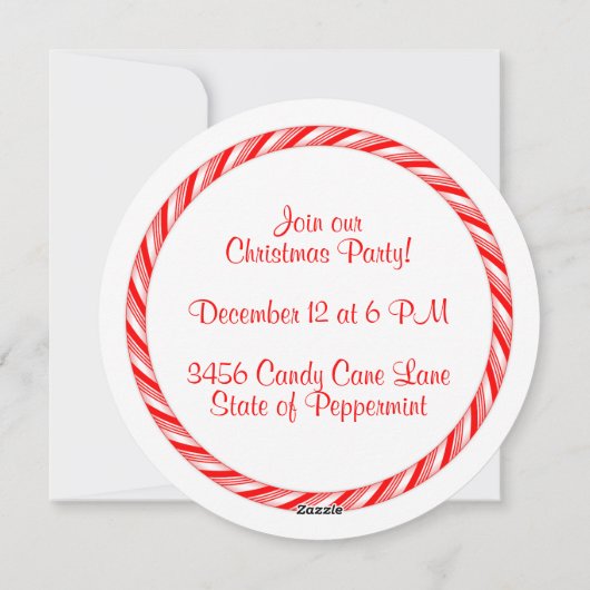 Candy Cane Feiertagskarte (Rückseite)