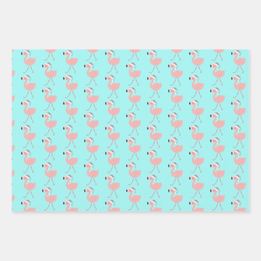 Candy Cane, Flamingos & dots Tropische Weihnachten Geschenkpapier Set (Vorderseite 3)