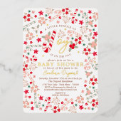 Candy Cane Floral Christmas Baby Dusche Einladung (Vorderseite)