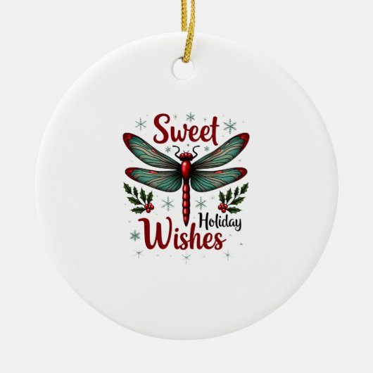 Candy-Cane-Flügel-Libelle Keramik Ornament (Vorne)