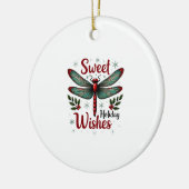 Candy-Cane-Flügel-Libelle Keramik Ornament (Links)