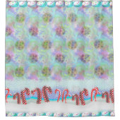 Candy Cane Forest mit magischem Cookie Zucker Schn Duschvorhang (Vorderseite)