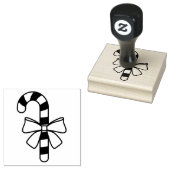 Candy Cane-Form mit Bow Gummistempel (Stempel)