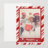 Candy Cane Foto Feiertagskarte (Vorne/Hinten)