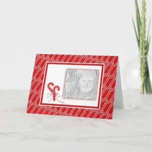 Candy Cane Fotokarte Feiertagskarte