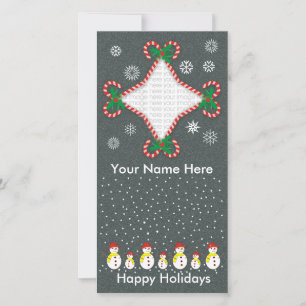 Candy Cane Fotokarte Feiertagskarte