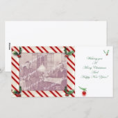 Candy Cane Frame Christmas Fotocard Feiertagskarte (Vorne/Hinten)