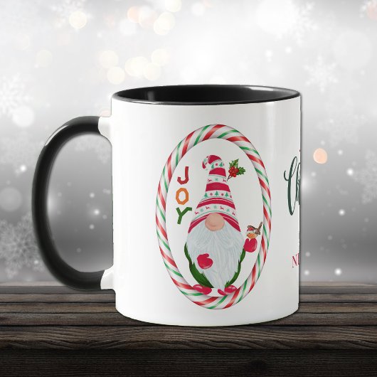 Candy Cane Frame Gnome Freude Weihnachten Tasse