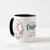 Candy Cane Frame Gnome Freude Weihnachten Tasse (Vorderseite Links)