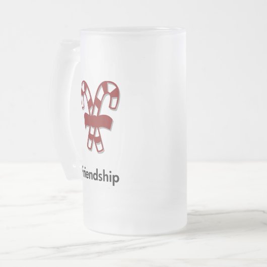 Candy Cane Friendship Mattglas Bierglas (Vorderseite Links)