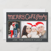 Candy Cane Frohe Weihnachten 2 Foto-Karte (Vorderseite)