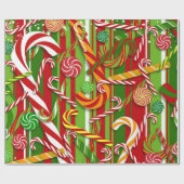 Candy Cane Fruit Flavorys Weihnachtsgeschenk Wrapp Geschenkpapier (Flach)