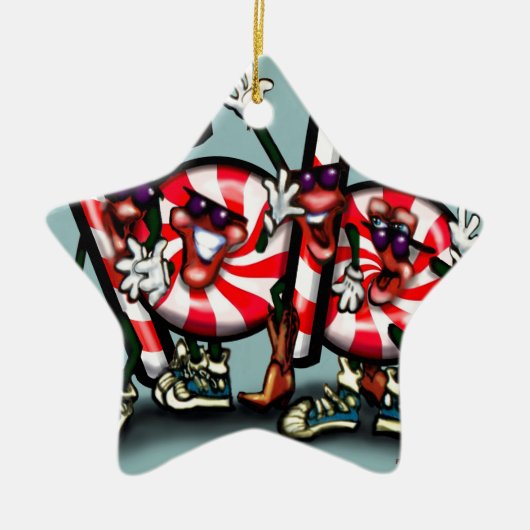 Candy Cane Gang Keramikornament (Vorne)