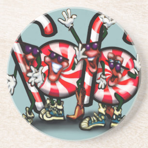 Candy Cane Gang Sandstein Untersetzer