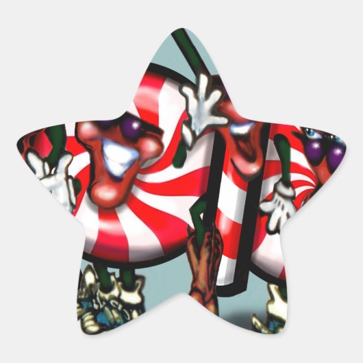 Candy Cane Gang Stern-Aufkleber (Vorderseite)