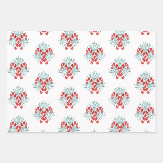 Candy Cane Garland Geschenkpapier Set (Vorderseite)