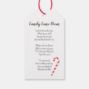Candy Cane Gedicht Klassische Geschenketags Geschenkanhänger