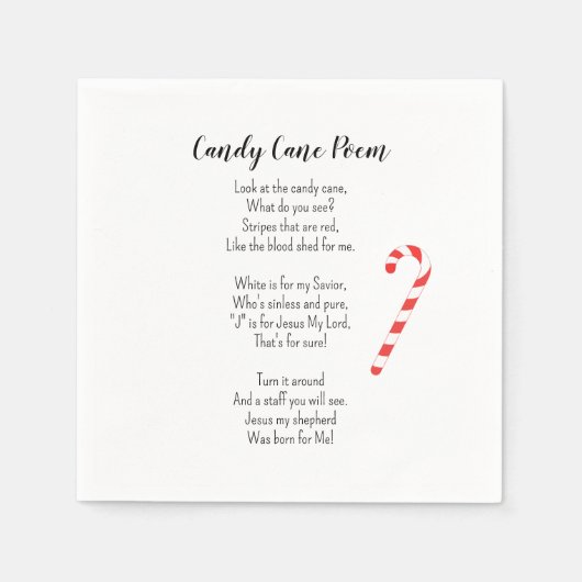 Candy Cane Geem Weihnachtsgeschenk Serviette (Vorderseite)