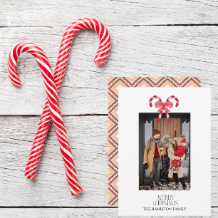 Candy Cane Geometric Pattern Weihnachtsgeschenk Fo Feiertagskarte