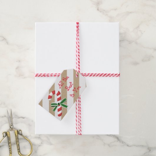 Candy Cane Geschenkanhänger (Mit Garn)