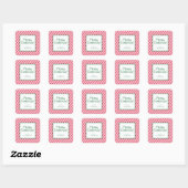 Candy Cane gestreift Quadratischer Aufkleber (Blatt)