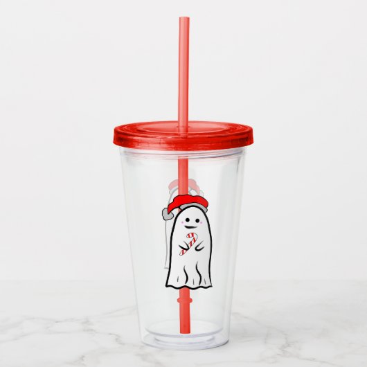 Candy Cane Ghost Acryltrinkbecher (Vorderseite)