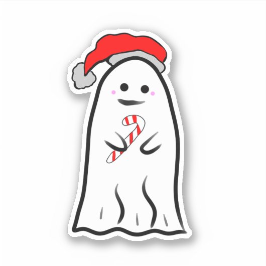 Candy Cane Ghost Aufkleber (Vorderseite)