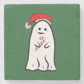Candy Cane Ghost Steinuntersetzer (Vorderseite)