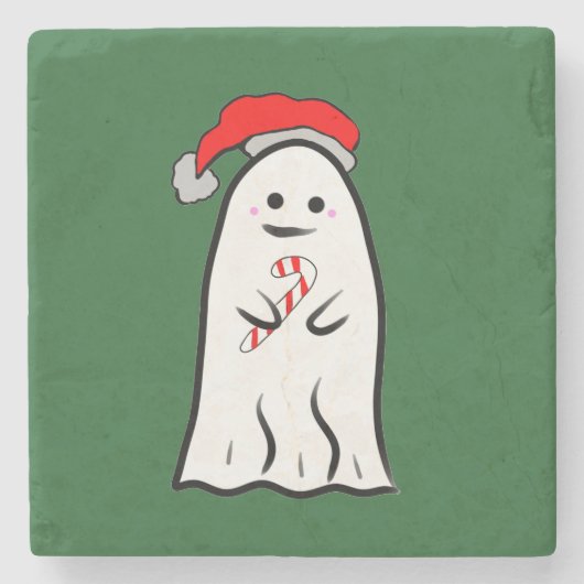 Candy Cane Ghost Steinuntersetzer (Vorderseite)