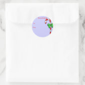 Candy Cane Gift Labels Runder Aufkleber (Tasche)