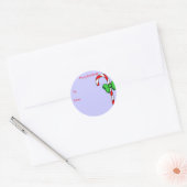 Candy Cane Gift Labels Runder Aufkleber (Umschlag)