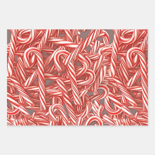 CANDY CANE GIFT WRAP GESCHENKPAPIER SET (Vorderseite 2)