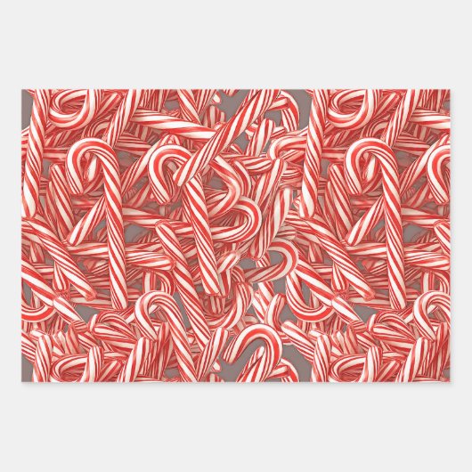 CANDY CANE GIFT WRAP GESCHENKPAPIER SET (Vorderseite)